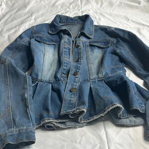 Denim Peplum Jacket